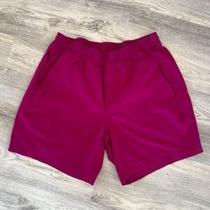 Magenta pace breaker 7” linerless lululemon shorts.